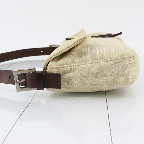 Fendi Zucca Baguette Bag White Silver Vintage Shoulder Purse FF Logo w/dustbag - Picture 5 of 16